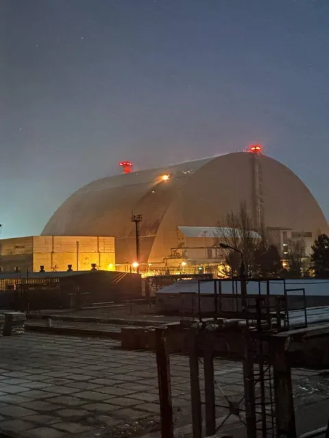 14.02.2025, russian dron strike on chernobyl nuclear power plant sarcophagus result