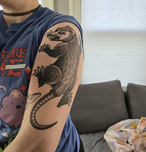 Sick Ass Opossum. Done by RJ at Iron Heart in Des Moines
