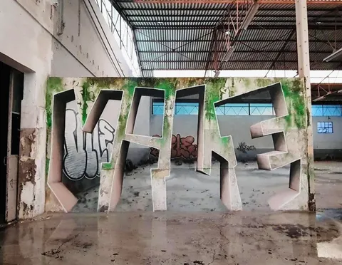 This graffiti illusion