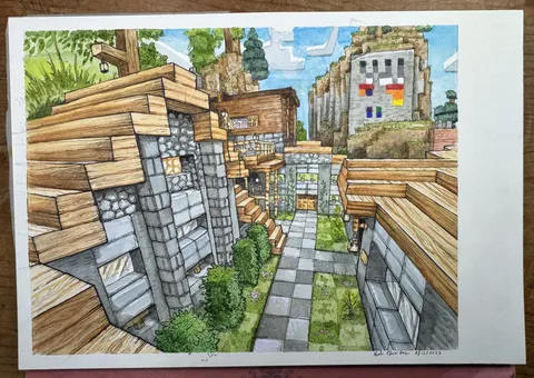 I painted my base of nearly nine years in pen and watercolors