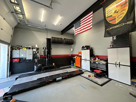 Maximizing space of a working 19x22 garage. Before and After