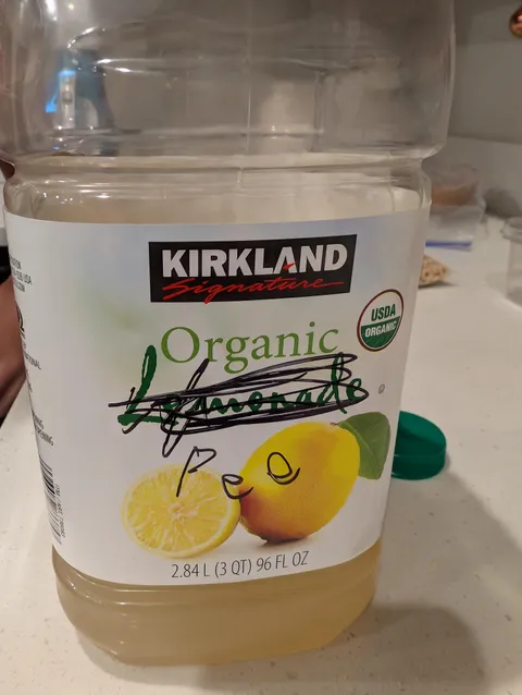 I heard giggling in the kitchen and my kids were huddled around our lemonade. This was their attempt to pull a prank on me.