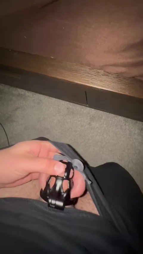 Poor hubby locked in his cage while I take real BBC. I’m swollen and sore he’s staying locked for at least 3/4 days. I’d likely rather fuck my bull again by then 🤣🍆😈🔥🔥