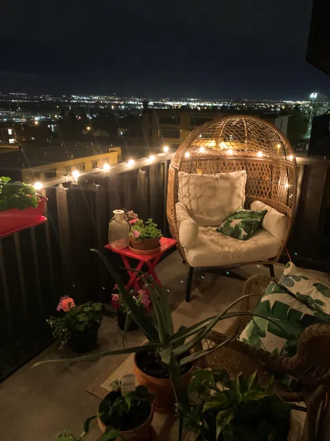 My balcony is the coziest place to hang out
