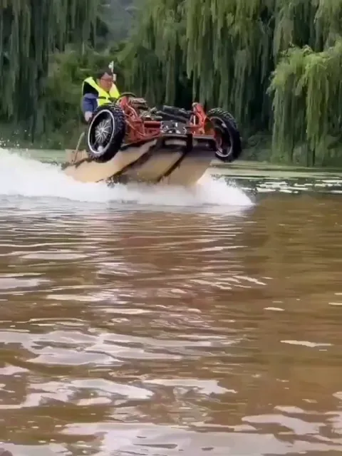 A three-wheeler boat that can be turned into car