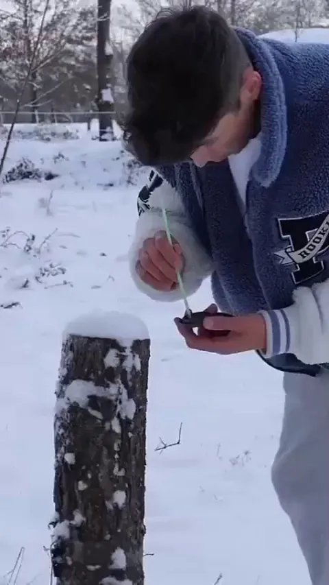 Freezing a soap bubble, looks amazing.