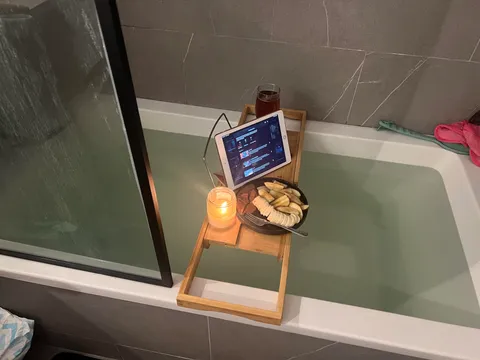 My boyfriend of over 10 years still surprises me with setting up a cozy bath whenever I'm stressed- I just came home to see this tonight :)