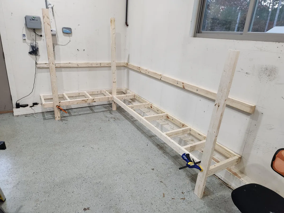 I built a workbench with my 16 y/o son (so we could do more DIY projects).