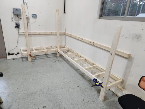 I built a workbench with my 16 y/o son (so we could do more DIY projects).