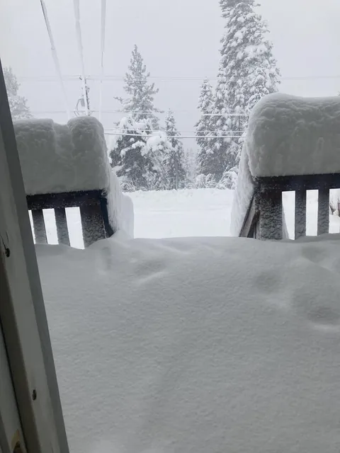 Donner Summit, California. Interstate 80 is closed 15 miles to either side of me after 6 inches of rain immediately followed by 25 inches of snow