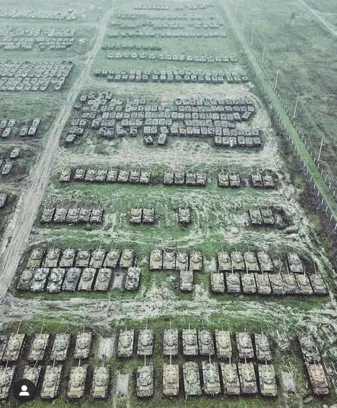 Abandoned Soviet tanks in Siberia found by someone using a drone