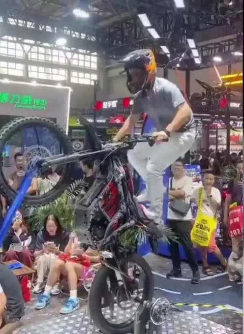 Stunting on a bike