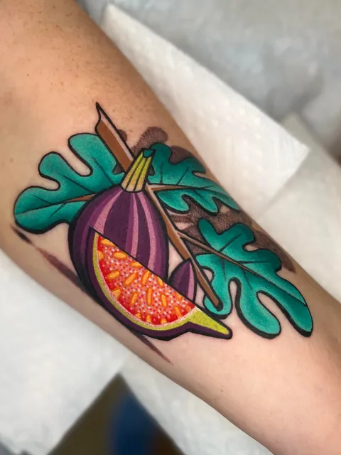 Fig tattoo by me (Mike Boyd) done at Good Luck NYC in New York.