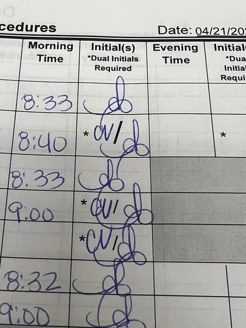 My boss’s initials. At first I was wondering why they were so big. Now I’m wondering why…well…