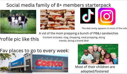 Social media family of 8+ members starter pack