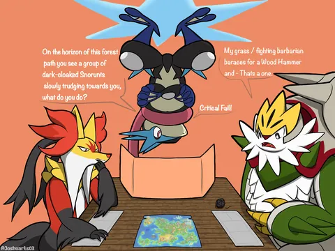 (OC) Board game session with the Kalos starters
