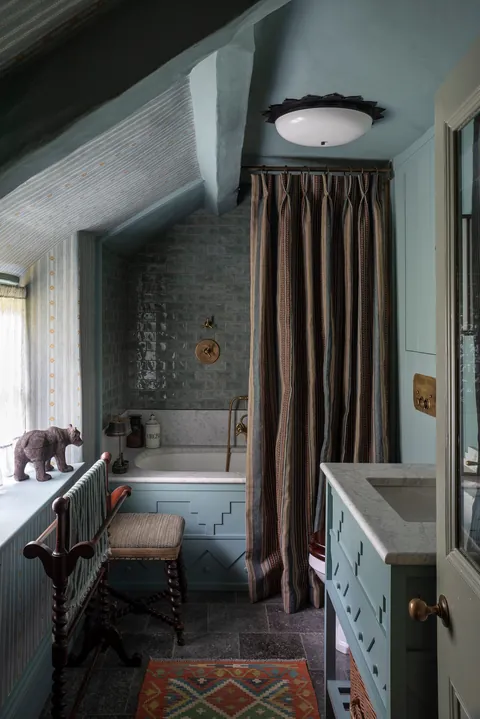 Renovated bathroom in an old farmhouse, Devon, South West England [1668x2500]