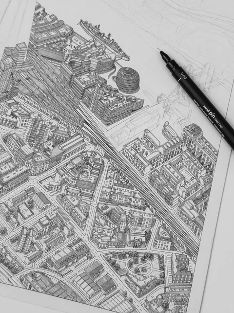 London in 0.03mm ✍️