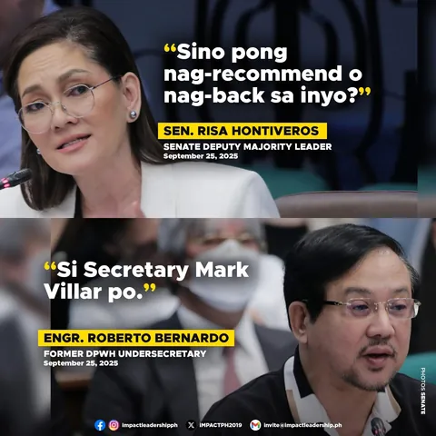 Mark Villar was finally namedropped in the Senate when Senator Hontiveros grilled Robert Bernardo on who recommended or backed his appointment