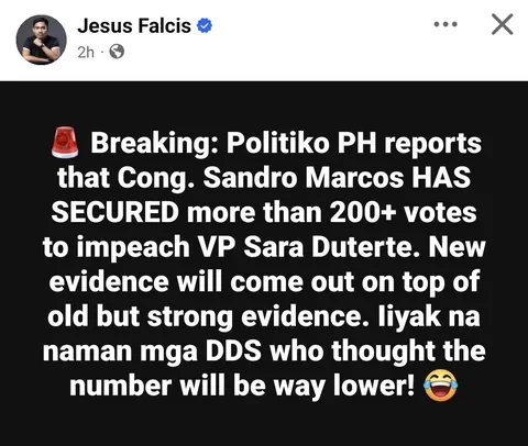 Cong. Sandro Marcos Reportedly Secured 200+ Votes to Impeach VP Sara Duterte