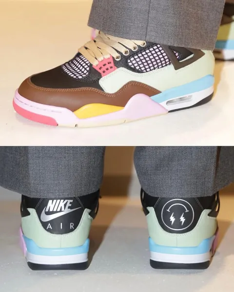 J Balvin is wearing a new version of his Air Jordan 4 at Super Bowl LX 👀