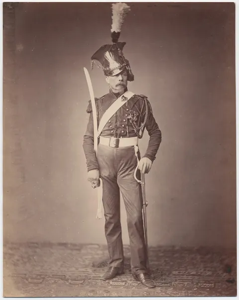 Napoleon veteran using his old uniform for a photo, 25 of May (1858)