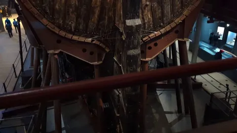 Rear view of the Vasa shipwreck that spent 333yrs submerged underwater