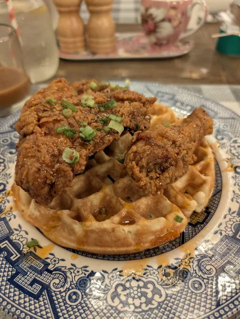 [I ate] Chicken &amp; Waffles With Hot Honey