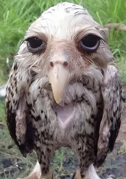 This is what an wet owl looks like