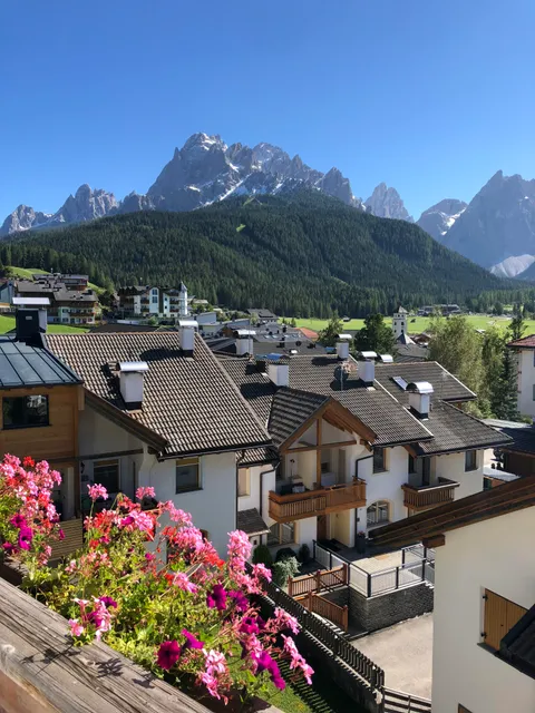 Hard to beat the view of the Dolomites from my hotel in Sesto, Italy