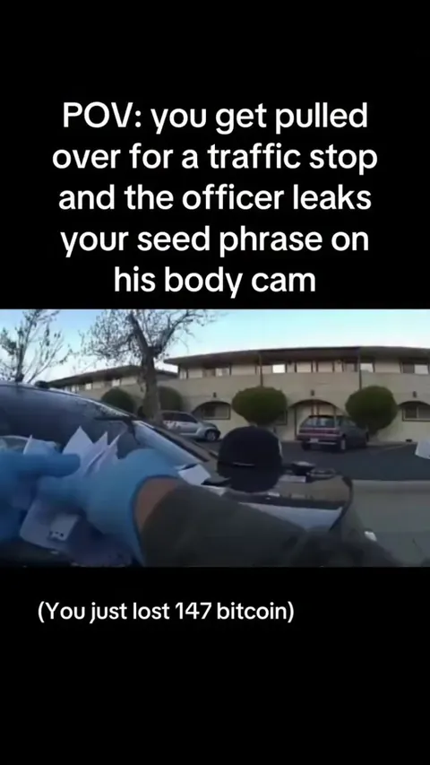 Cop leaking seed phrase to bodycam