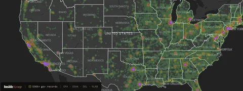 [OC] I mapped all of the OSHA, Department of Labor, National Labor Relations Board, EPA, and Debarment violations for the past ten years.