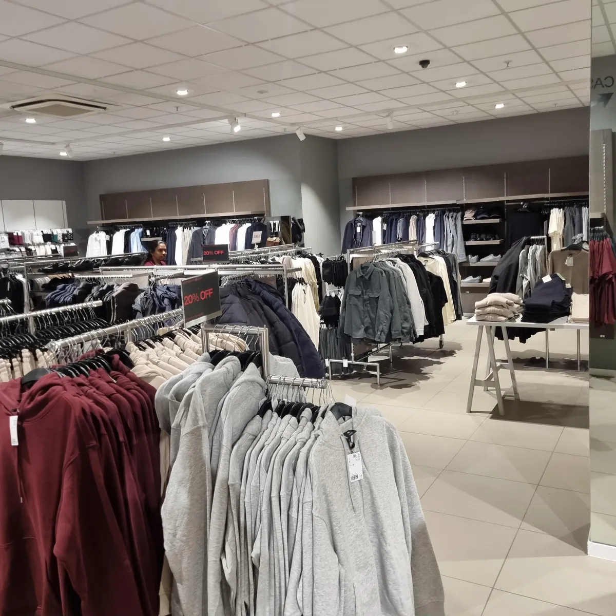 thought I went colourblind going into the men's department in a giant clothes shop