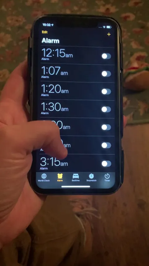 We were cooking pizza, so my friend asked me to set an alarm on his phone and I came across this