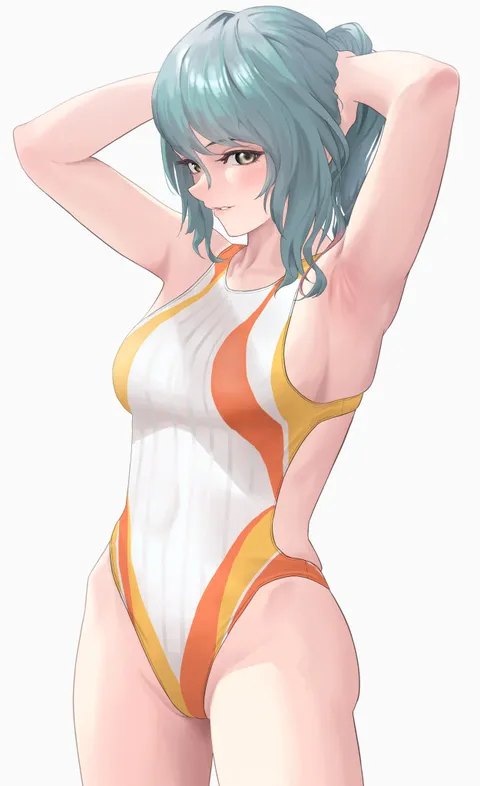 Tamaki wearing a one-piece swimsuit (hoki1314) [Dead or Alive]