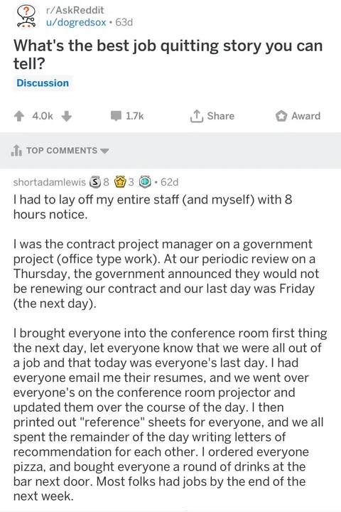 The best possible outcome of layoffs