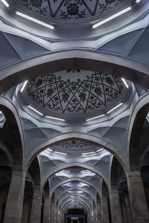 Soviet-era subway architecture in the Tashkent Metro, Uzbekistan