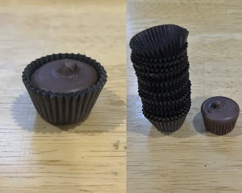 My peanut butter cup had 21 wrappers