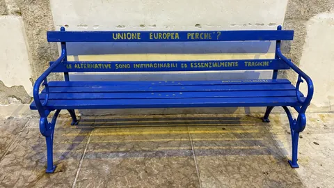 Nice reminder I found on a bench in Trento, Italy. “Why EU? The alternatives are unimaginable and essentially tragic”. Let us not be divided and show solidarity.