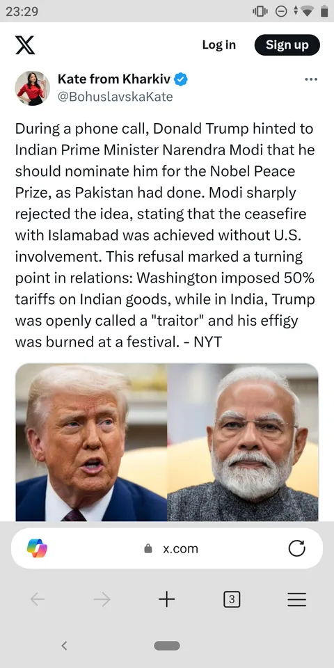Modi refuses to nominate trump for Nobel peace prize