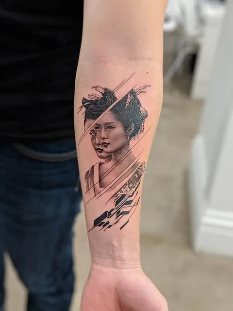 Geisha / Cyberpunk done by Victor Del Fueyo (Guest) @ Chronic Ink | Toronto, Ontario, Canada