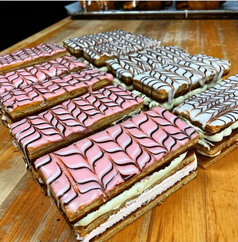 I am graveyard shift pastry chef and love what I do! Raspberry Mille Feuille aka napoleon