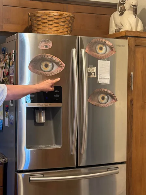 Every time I go to my mother’s house she has more eyes on her refrigerator