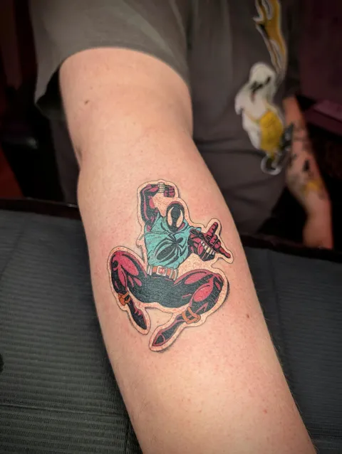 Scarlet Spider, done by Dalton Alexandra, private shop, Blue Ash Ohio