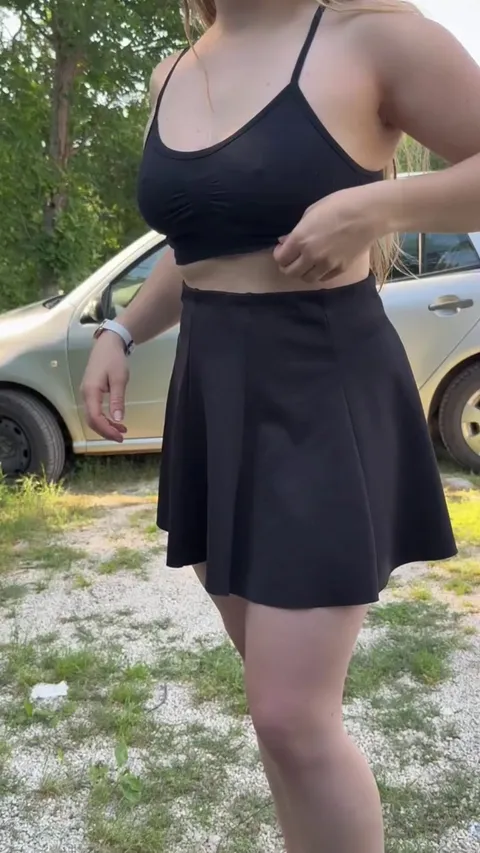 I changed into a seethru bodysuit in a parking lot