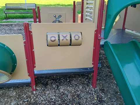 This playground has a tic tac toe board with only one row
