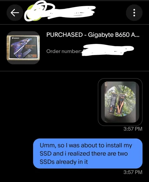 Bought a motherboard off eBay that came with 2 x 500GB SSDs which the seller accidentally left in