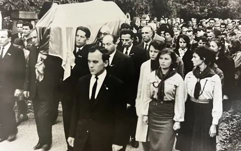 Funeral for OUN-B leader Stepan Bandera in West Germany, assassinated by the KGB with cyanide gas, October 1959