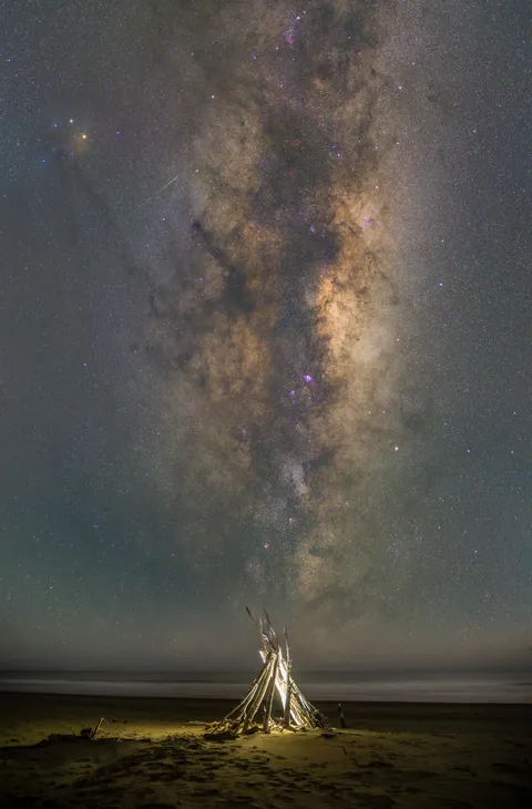 My view of the Milky Way over the Pacific Ocean just before this morning's sunrise