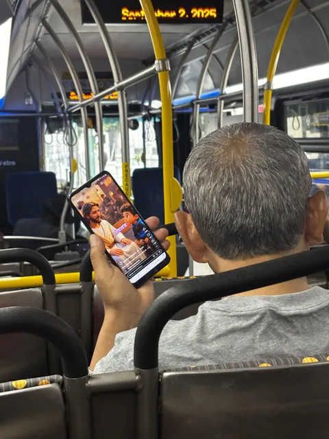 Watching AI videos on full blast on the bus